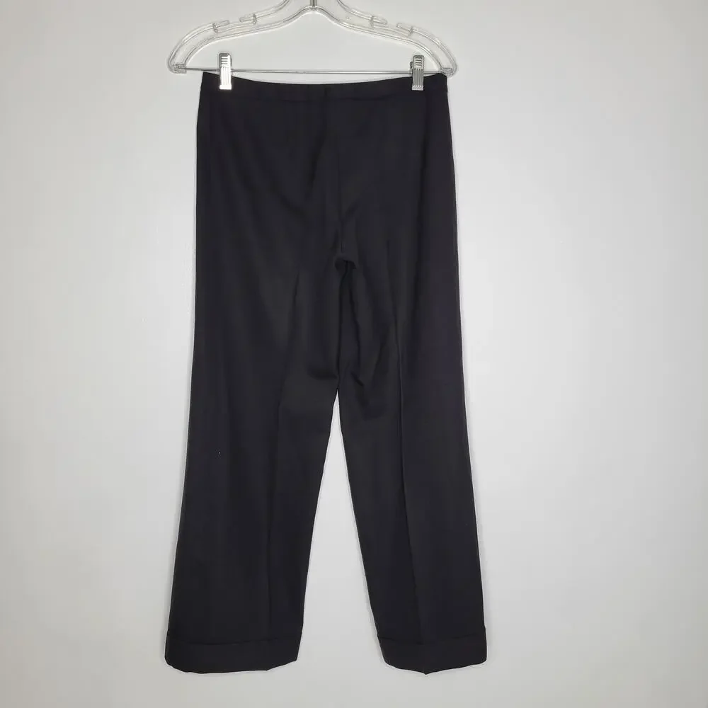Tory Burch Women Minimaist Culottes Wool Wide Leg Business Corporate Black 0